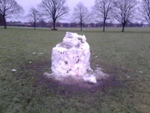 A somewhat poorly snowman