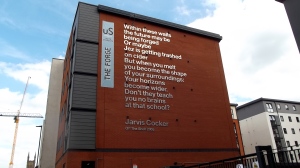 How can you not love a city which has a Jarvis Cocker poem on the side of a building? 